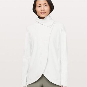 Lululemon Rulu Rally High‎ Neck Wrap Jacket Heathered Ocean Mist